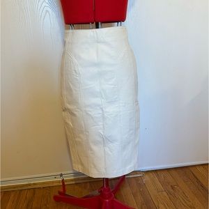 Danier genuine leather white skirt